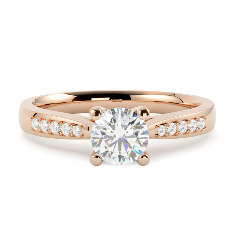 Pierścionek z diamentem Grace – złoto różowe 585 – GOLDPORT